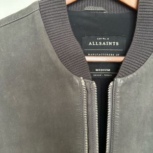 All Saints Suede Bomber Jacket